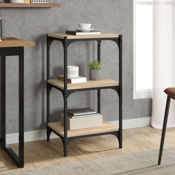 vidaXL Boekenkast 40x33x70,5 cm bewerkt hout en staal Sonoma, Verzenden