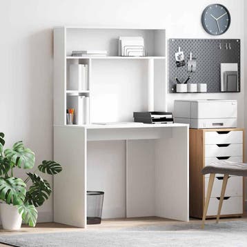vidaXL Bureau Wit 91 x 50 x 149 cm Bewerkt hout, Verzenden