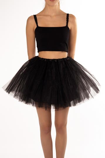 KIMU® Tutu Zwart Tule Rokje XL XXL 3XL Zwarte Petticoat Rok, Ophalen of Verzenden, Nieuw