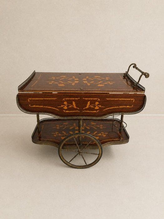 Chariot de service - Bois - Chariot-bar / porte-vivres, Antiquités & Art, Curiosités & Brocante