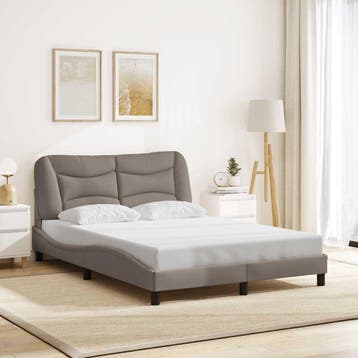 vidaXL Bedframe zonder matras Hvar stof taupe 140x200 cm, Verzenden, Nieuw