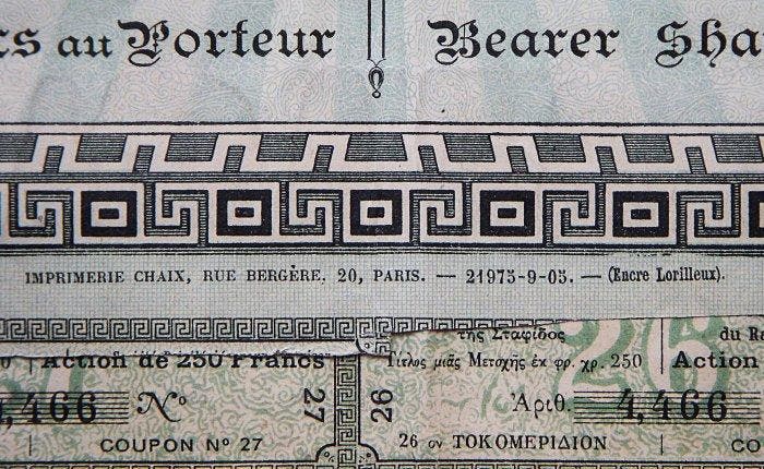 Themacollectie - 1905 Art Deco Aandeelcertificaat - The, Antiquités & Art, Antiquités | Jouets