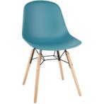 Stoelen | ARLO | Kunststof/Hout/Staal | Groenblauw |, Verzenden, Nieuw in verpakking