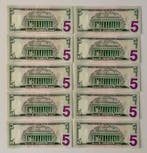 États-Unis dAmérique. - 10 x 5 Dollars 2021 (Sans prix de