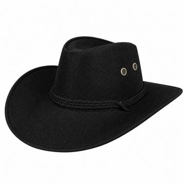 Cowboyhoed - Western Hoed - Linnenlook - Zwart, Nieuw