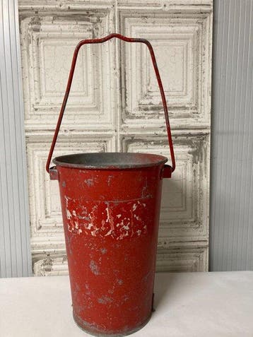 Emmer - Metaal, Zink - Oude Blus emmer - Bucket / ideal for