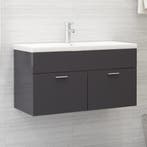 vidaXL Wastafelkast 90x38,5x46 cm bewerkt hout hoogglans, Huis en Inrichting, Verzenden, Nieuw