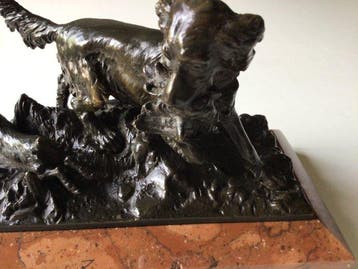 sculptuur, Jacht tafereel - 10 cm - Brons - 1920, Antiek en Kunst