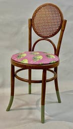 Stoel - Thonet-stijl - Hout, Rattan, Stof
