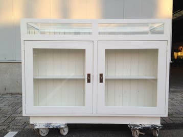 *TIP*  Nieuwe toonbanken van 150 cm met vitrineglas boven e, Ophalen of Verzenden