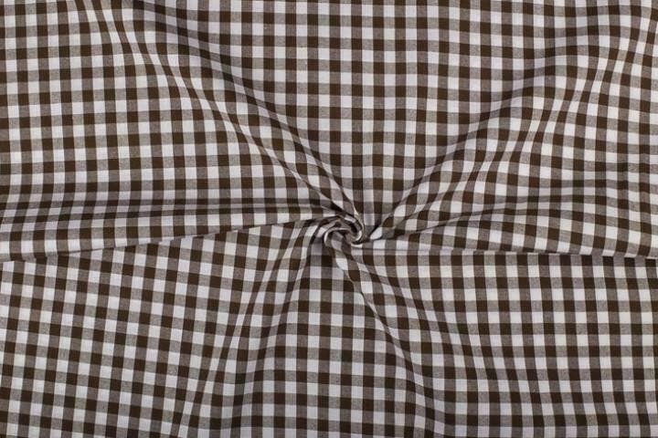 Ruitjesstof bruin wit geruit - 10mm geruit, Hobby en Vrije tijd, Stoffen en Lappen, 120 cm of meer, 200 cm of meer, Bruin, Nieuw