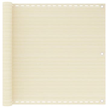 vidaXL Balkonscherm 90x500 cm HDPE crèmekleurig, Verzenden, Nieuw