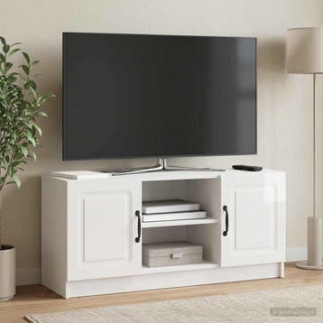 vidaXL TV Kast Hoogglans Wit 102 x 34,5 x 47 cm Bewerkt hout, Verzenden