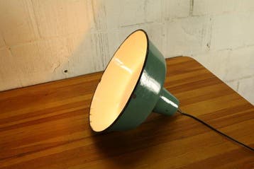 Lampe à suspendre - Suspension industrielle vintage émaillée