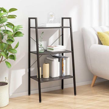 vidaXL Opbergmeubel met 3 lagen 56x35x108 cm zwart, Verzenden