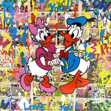 Koen Betjes (1992) - Dancing Donald & Daisy x POP (canvas)