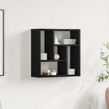 vidaXL Wandplank 45x16x45 cm spaanplaat zwart eikenkleurig, Verzenden, Nieuw
