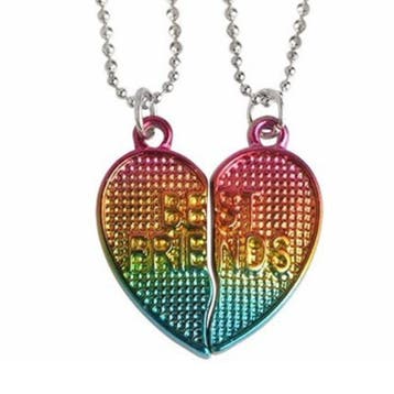 Fako Bijoux - Vriendschapsketting - BFF Ketting - Hart Fluor, Verzenden, Nieuw