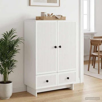 vidaXL Dressoir Wit 66 x 34,5 x 95 cm Geconstrueerd hout, Verzenden