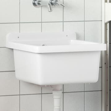 vidaXL Wasbak wandgemonteerd 40x40x24 cm hars wit, Verzenden