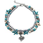 Fako Bijoux - Enkelbandje - Boho Zeester, Kralen & Hartje -, Verzenden, Nieuw