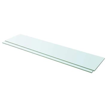 vidaXL Schappen 2 st 110x25 cm glas transparant, Verzenden, Nieuw