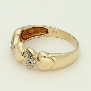 Ring - 14 karaat Geel goud Diamant (Natuurlijk), Bijoux, Sacs & Beauté