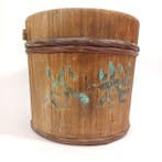Antiek Japans Ki-oke (houten emmer) met vooroorlogse