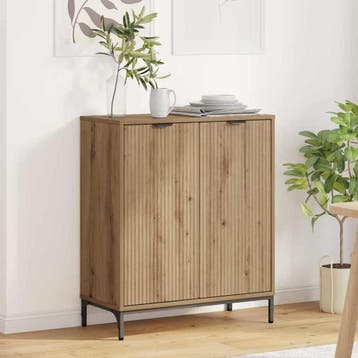 vidaXL Dressoir Artisan Eiken 69,5 x 33 x 82 cm Bewerkt hout, Verzenden, Nieuw