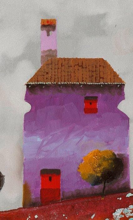 Guido Borelli - parti in viola, Antiquités & Art, Art | Peinture | Moderne