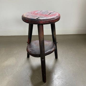 Kruk - Hout - Een werkerskruk., Antiek en Kunst