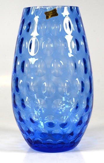 Egermann - Vaas - Glas - Blauwe vaas Olive