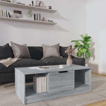 vidaXL Salontafel 102x50x36 cm bewerkt hout grijs sonoma, Verzenden, Nieuw