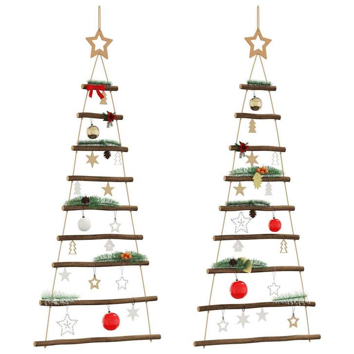 vidaXL Hangende kerstbomen met topsterren 2 st 55x120 cm, Diversen, Kerst, Nieuw, Verzenden