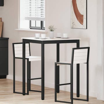 vidaXL Bartafel Wit 80 x 80 x 105 cm Massief grenenhout, Verzenden
