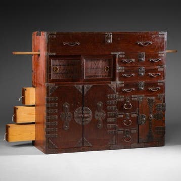 un meuble à tiroirs unique en son genre - Bois de Sugi, Antiquités & Art