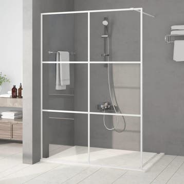 vidaXL Inloopdouchewand 140x195 cm transparant ESG-glas wit, Verzenden