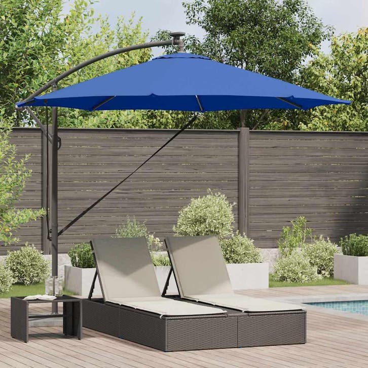 vidaXL Parasol Azurblauw 294 x 294 x 248 cm Polyester en, Tuin en Terras, Parasols, Nieuw, Verzenden