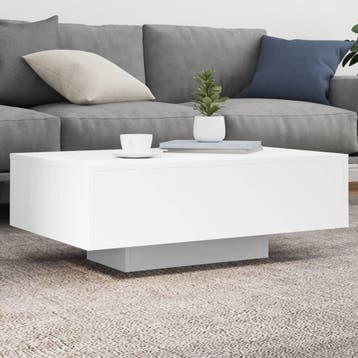 vidaXL Salontafel met LED-verlichting 85x55x31 cm wit, Verzenden