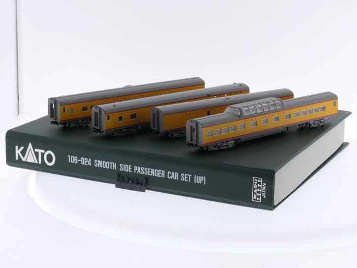 Schaal N Kato #106-024 set van 4 gladde personenwagens va..., Hobby en Vrije tijd, Modeltreinen | N-Spoor, Gelijkstroom, Overige typen