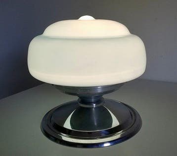 Lampe de table - Design vintage des années 1930 - Verre, Antiquités & Art