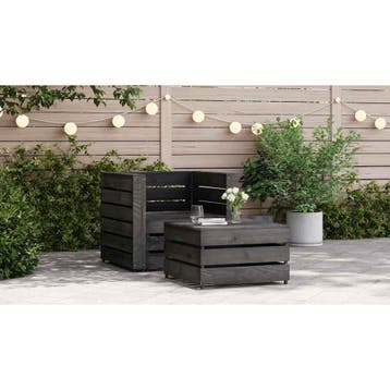 vidaXL 2-delige Loungeset pallet geïmpregneerd grenenhout, Verzenden