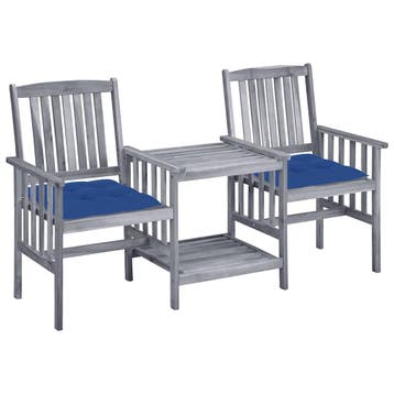 vidaXL Tuinstoelen met tafeltje en kussens massief, Verzenden