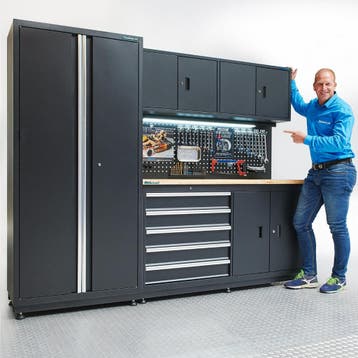 Datona Werkbank 160cm met bovenkast en brede zijkast -, Ophalen of Verzenden