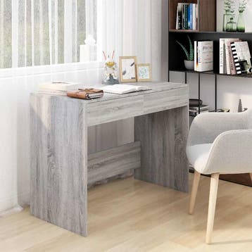 vidaXL Bureau 101x50x76,5 cm bewerkt hout grijs sonoma, Huis en Inrichting, Verzenden, Nieuw