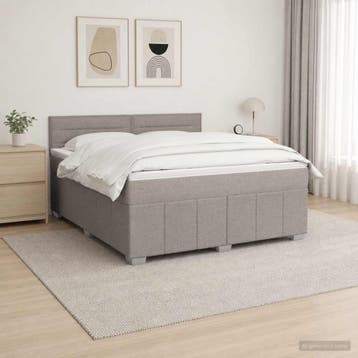vidaXL Boxspringbed met matras met hoofdeinde Taupe 160 x, Verzenden, Nieuw