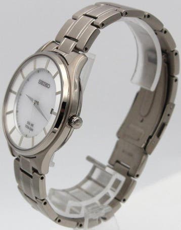 Seiko - Solar Titanium White Dial Date - Zonder minimumprijs