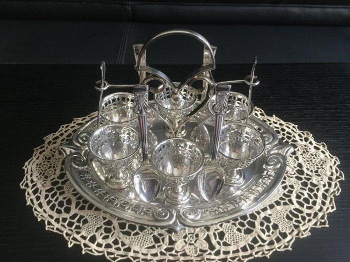 Eierhouder set (13) - zilverkleurig, Antiek en Kunst, Antiek | Meubels | Tafels