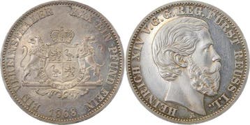 Duitsland Vereinstaler, daalder Reuss 1868 jueng Linie Ak..., Verzenden