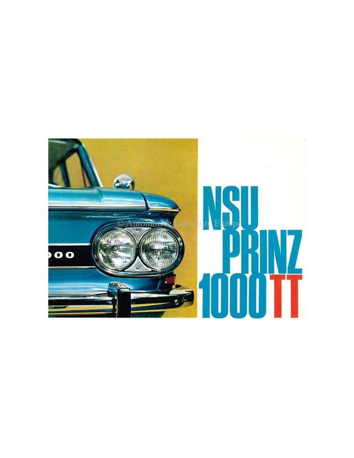 1966 NSU PRINZ 1000 TT BROCHURE NEDERLANDS, Livres, Autos | Brochures & Magazines